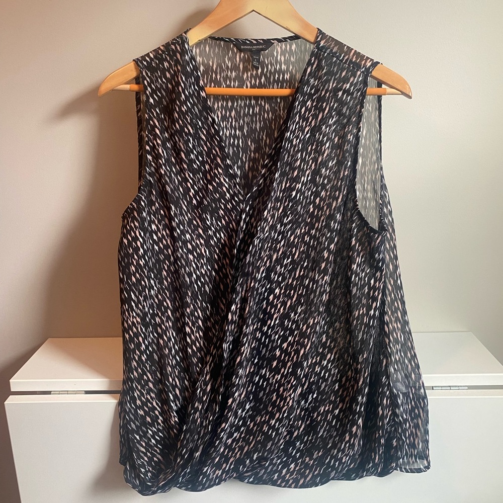 Banana Republic Factory sleeveless sheer top.